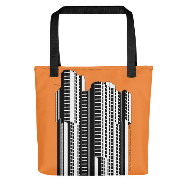 River Park Towers Orange Tote Bags