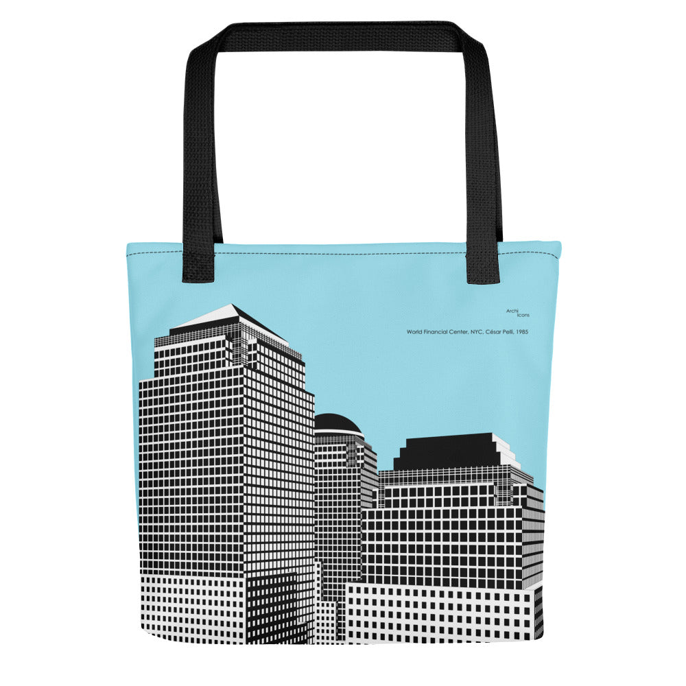 World Financial Center Blue Tote Bags