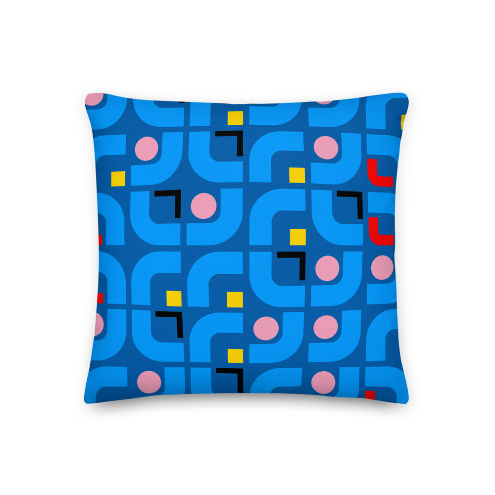 "Innovative Elizabeth Line" Deep Blue Cushions
