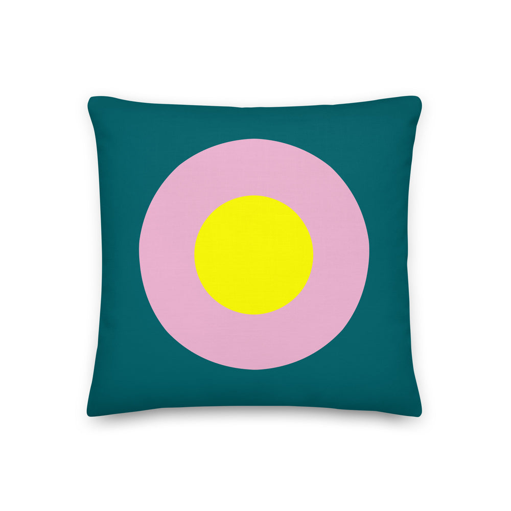 Deep Teal, Yellow & Pink Single Chromadot Cushions