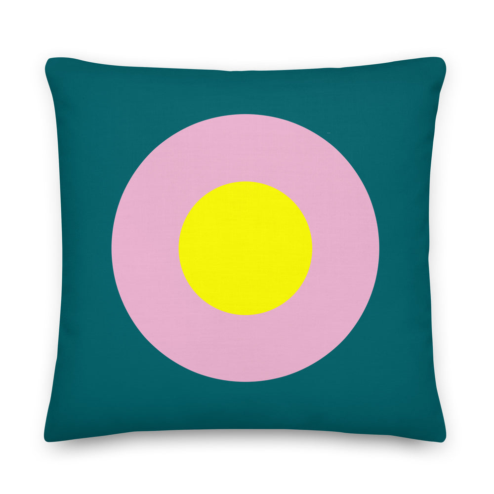 Deep Teal, Yellow & Pink Single Chromadot Cushions