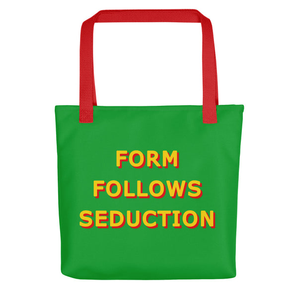 Form Follows Seduction Yellow & Green Tote Bags