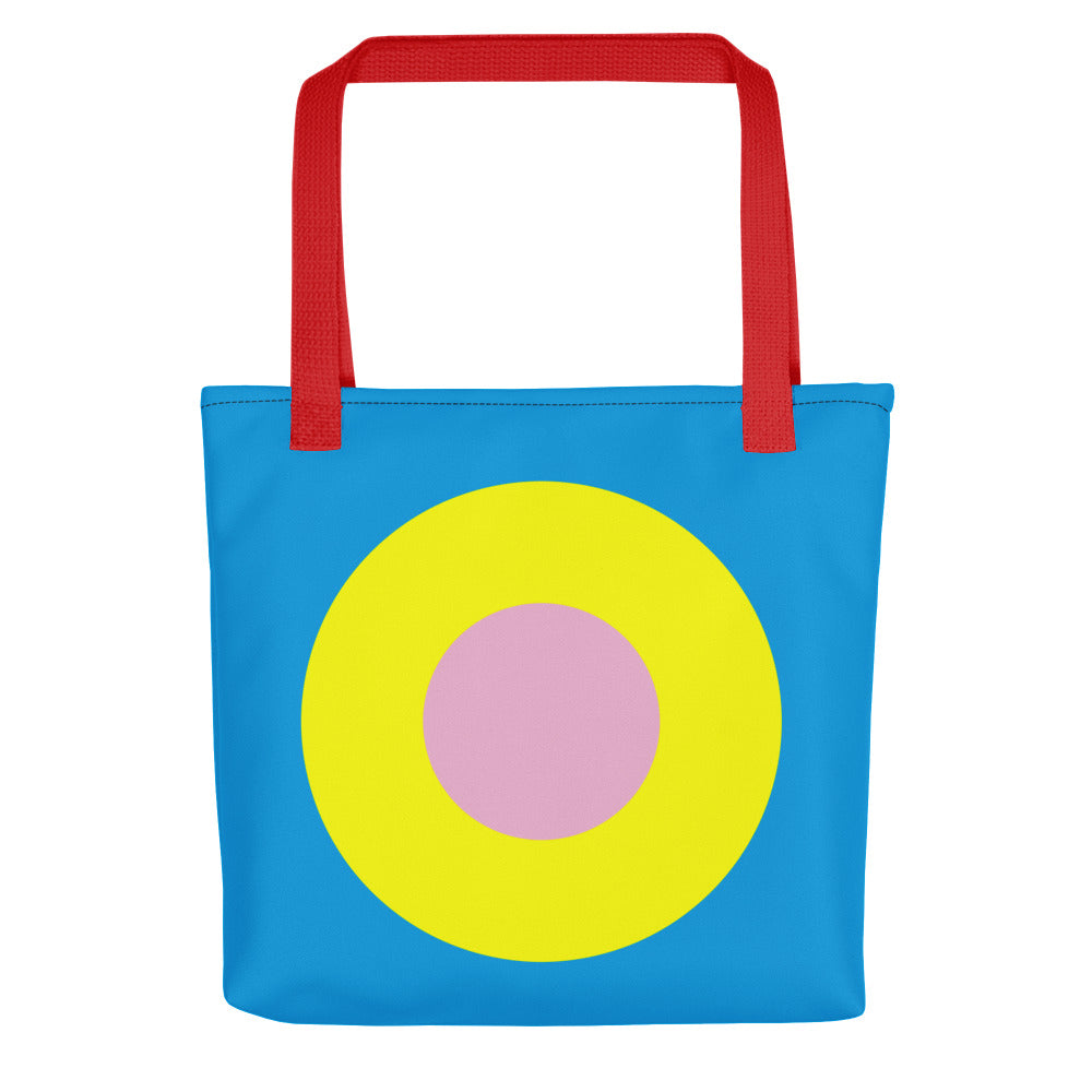 Sky Blue, Yellow & Pink Single Chromadot Tote Bag