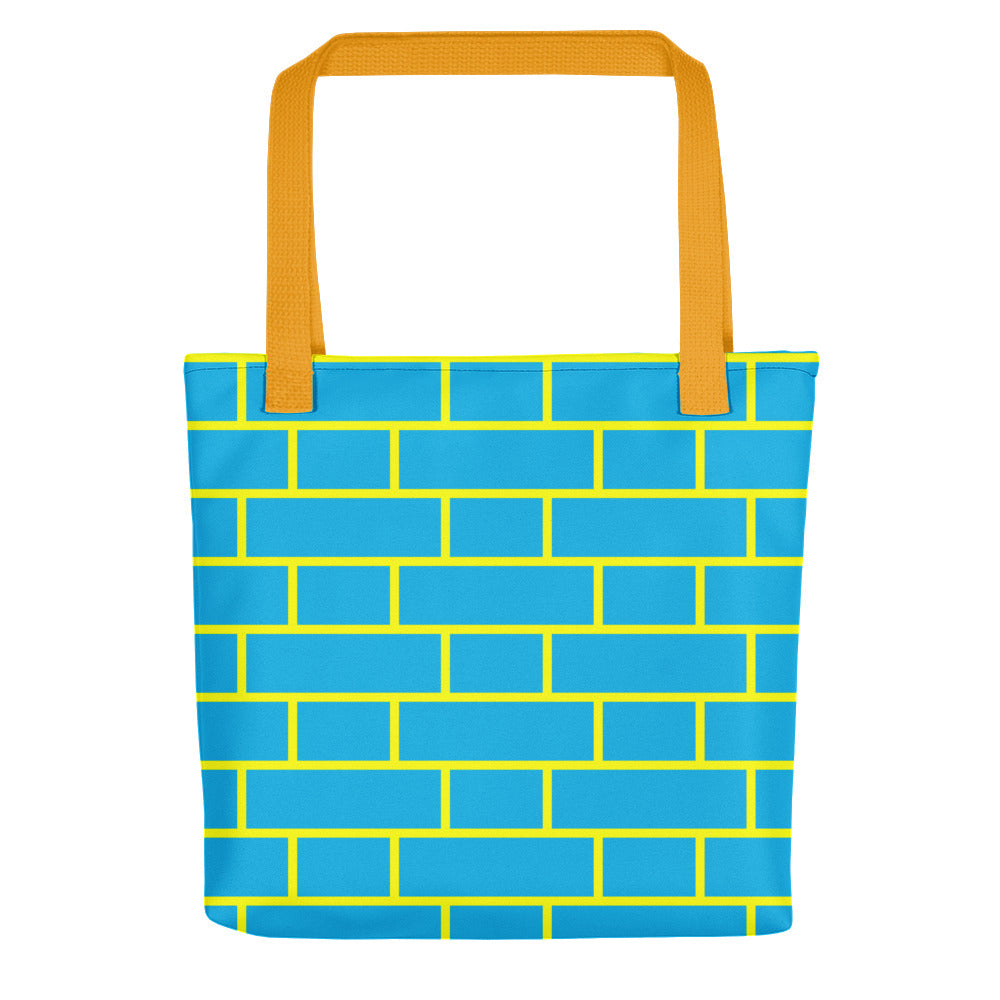 Blue & Yellow Flemish Bond Brick Tote Bags