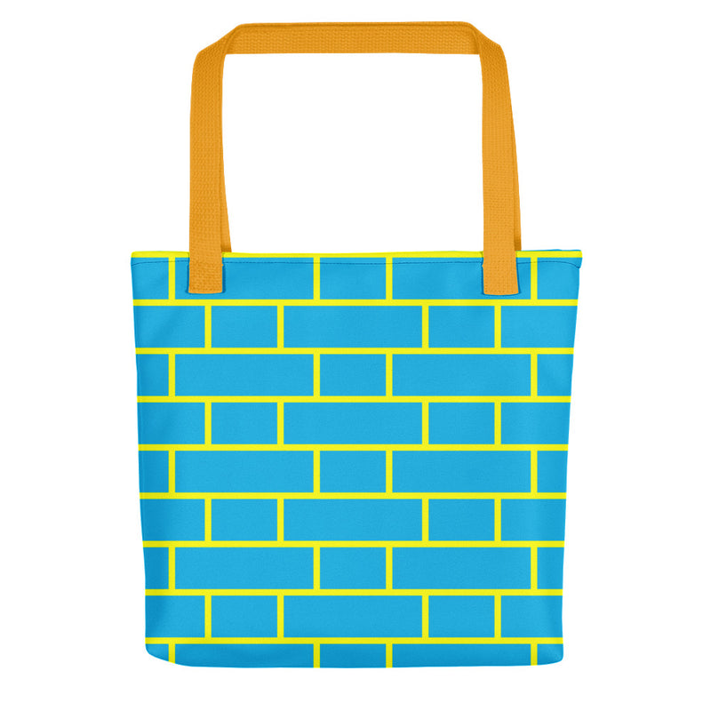 Blue & Yellow Flemish Bond Brick Tote Bags