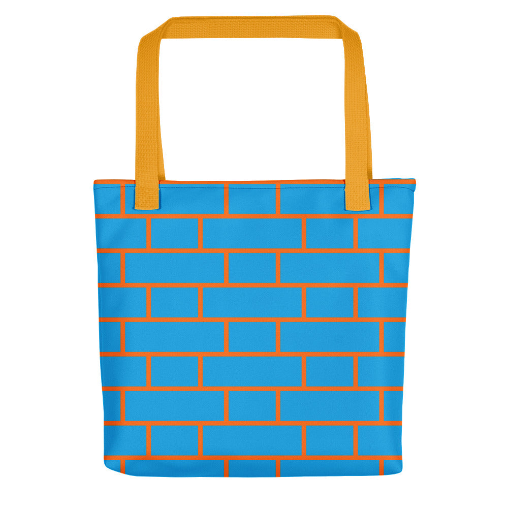 Blue & Orange Flemish Bond Brick Tote Bags