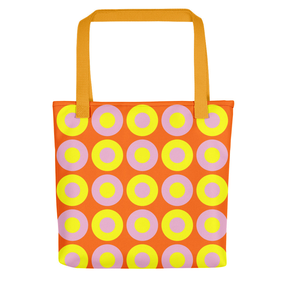 Tiger Orange, Yellow & Pink Chromadot Tote Bag