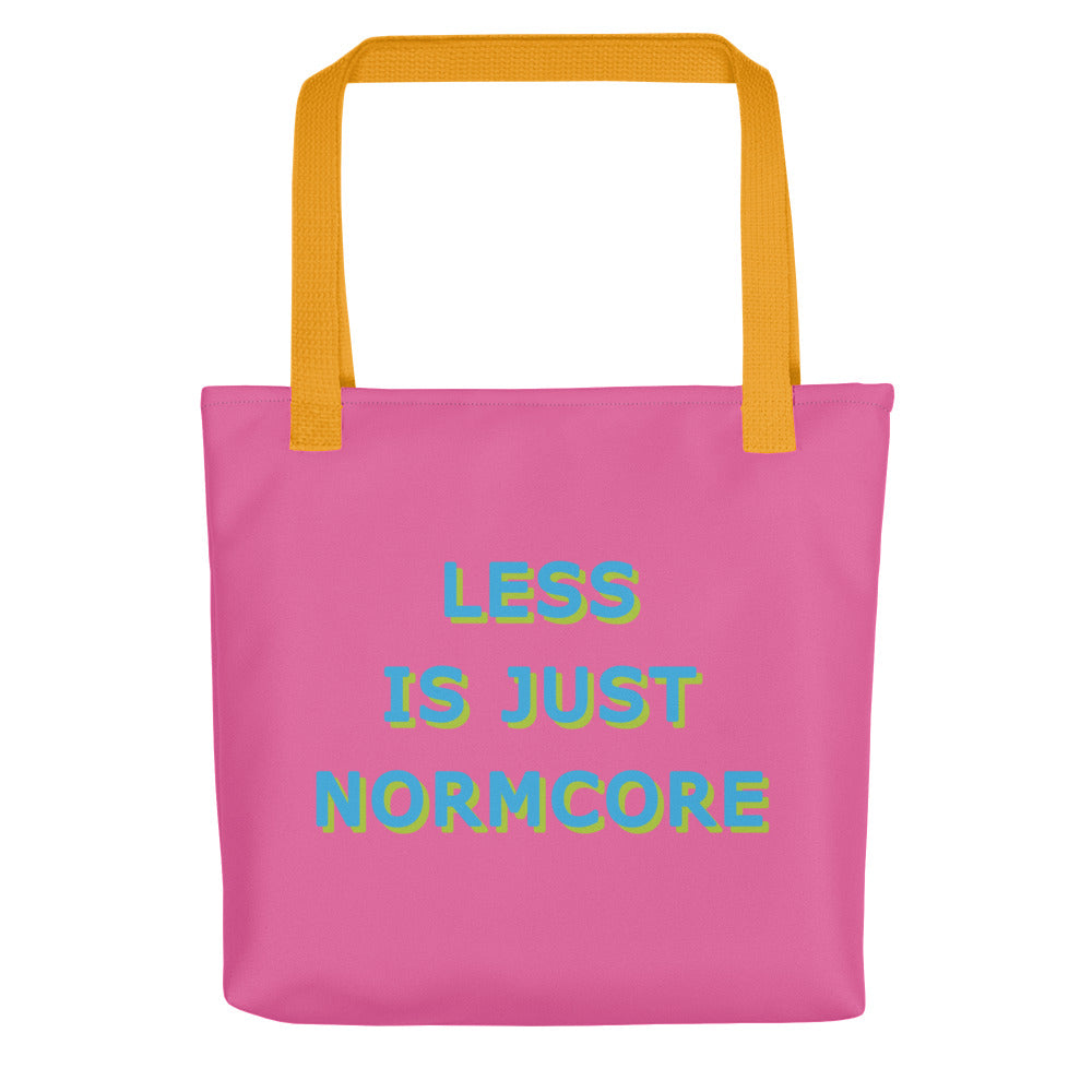 Less Is Just Normcore Blue and Pink Tote Bags