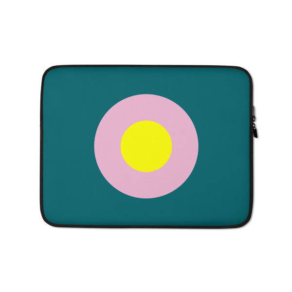 Deep Teal, Yellow & Pink Single Chromadot Laptop Cases