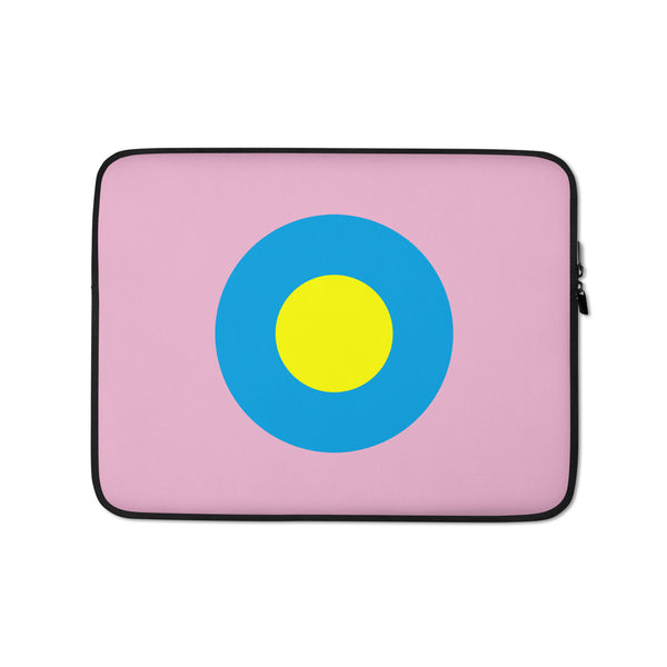 Carnation Pink, Blue & Yellow Single Chromadot Laptop Cases