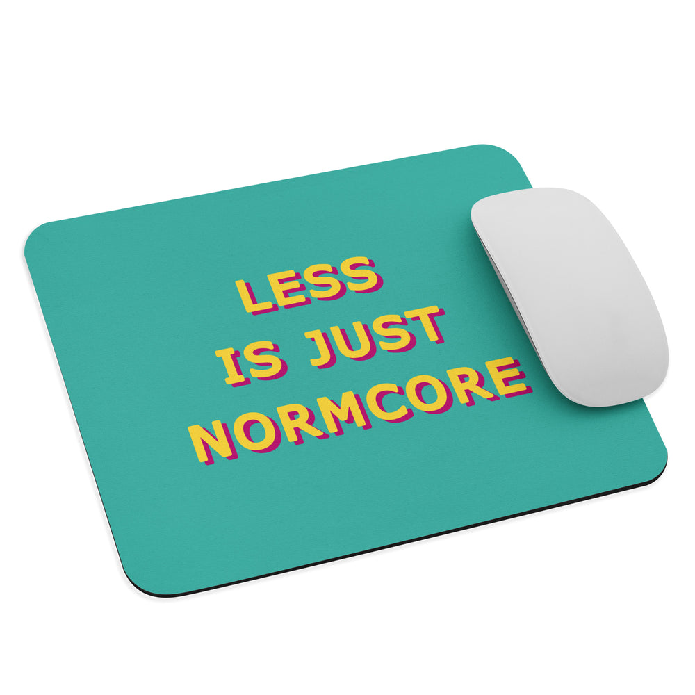 Less is Just Normcore Teal & Yellow Mouse Pad