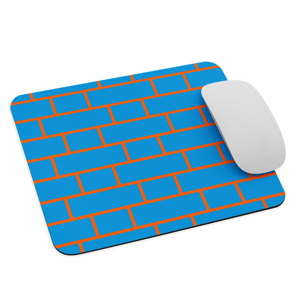 Blue & Orange Flemish Bond Brick Mouse pad
