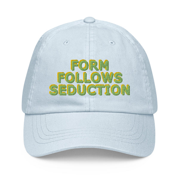 "Form Follows Seduction" Pastel Embroidered Baseball Cap