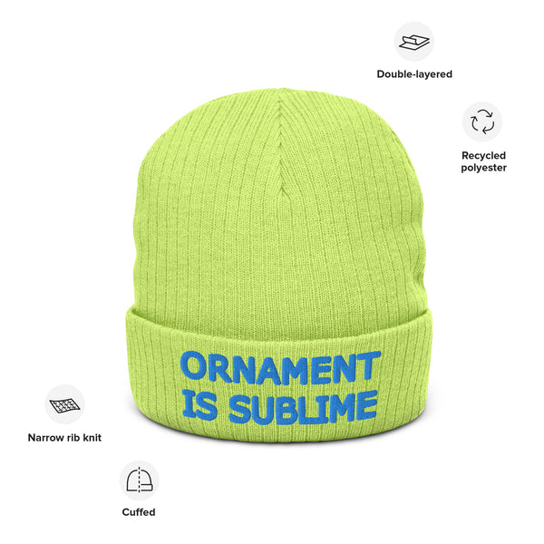 Ornament Is Sublime Ribbed Knit Beanie