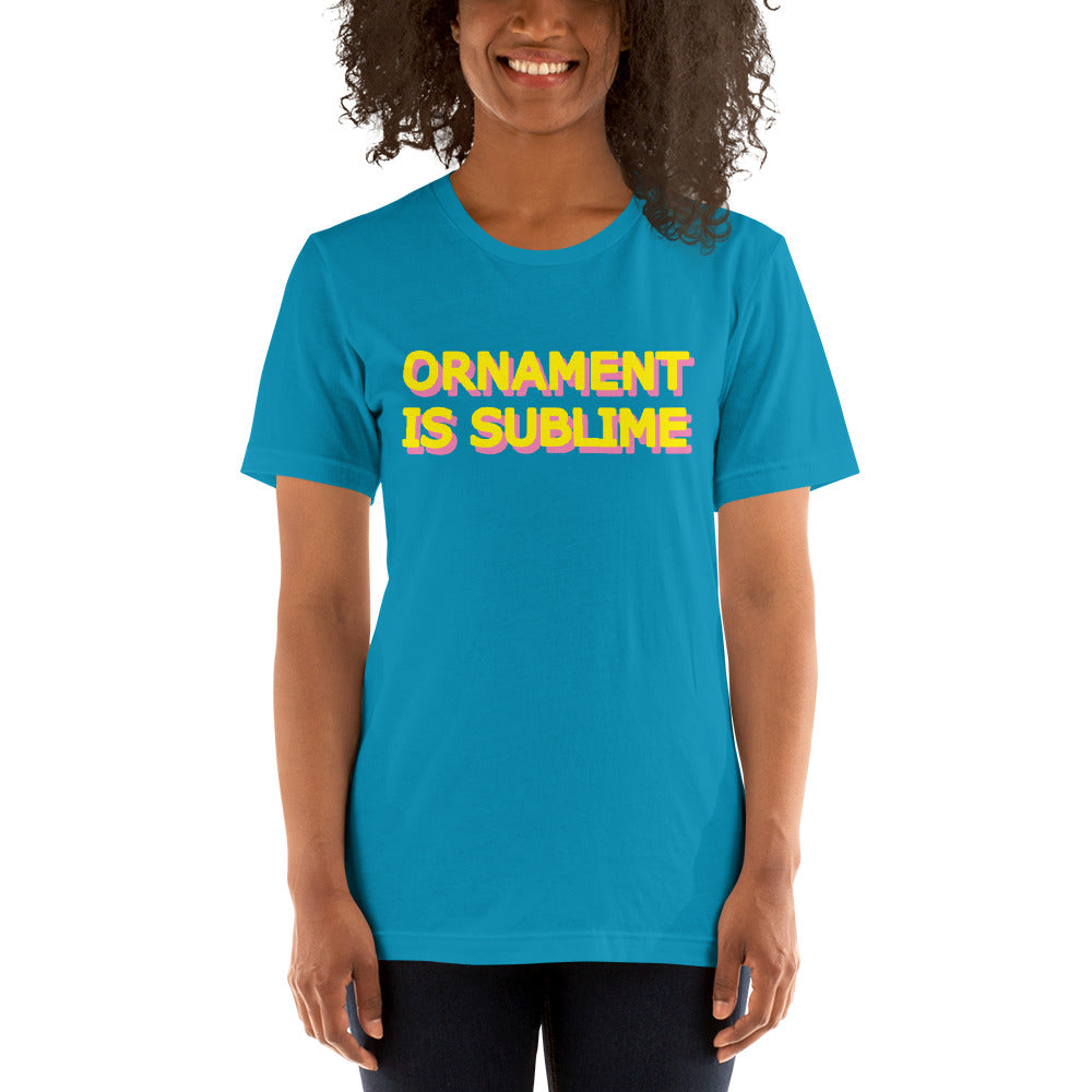 Ornament is Sublime Pink & Yellow Text Unisex T-Shirt in a range of colours