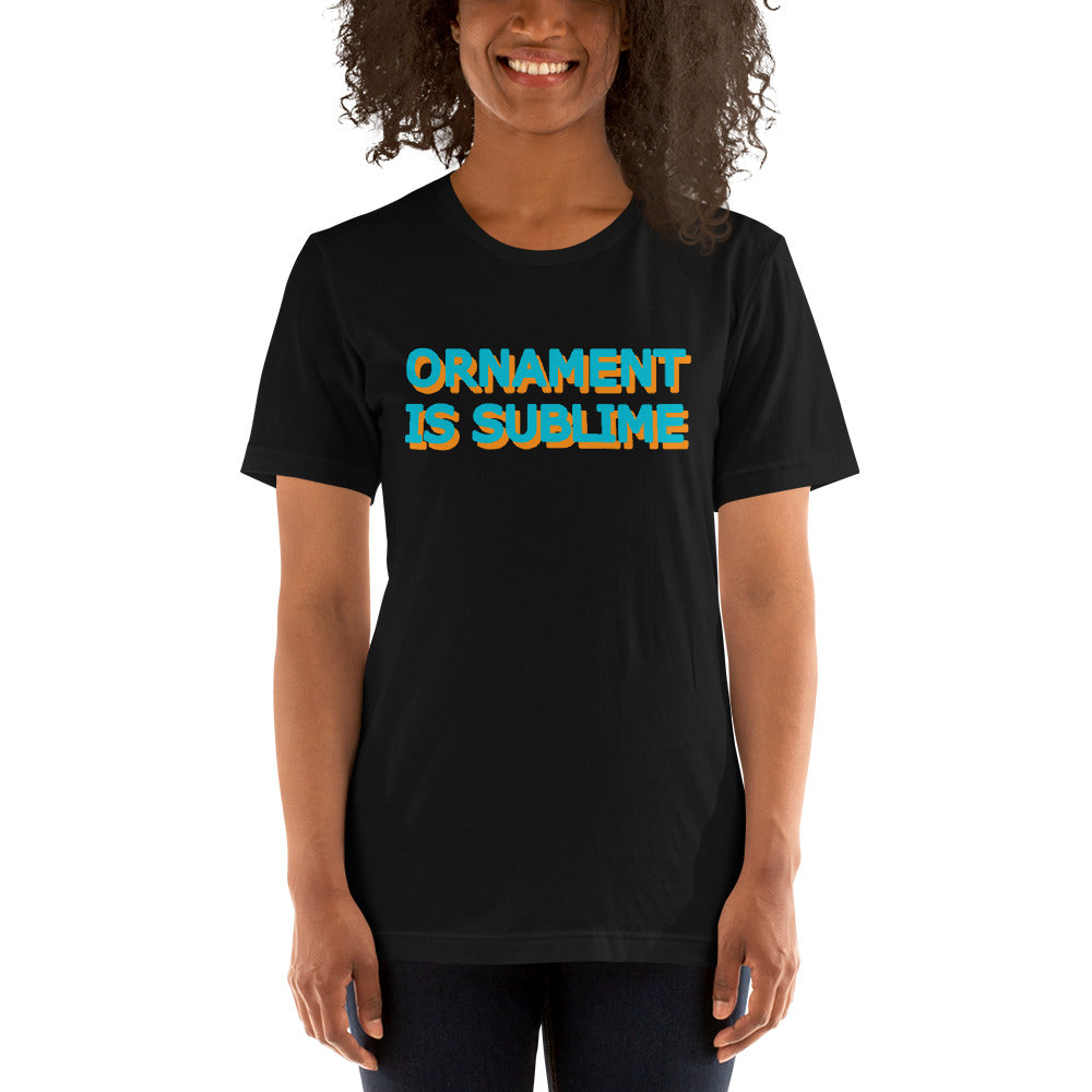 Ornament Is Sublime Blue & Orange Text Unisex T-Shirt In A Range Of Colours